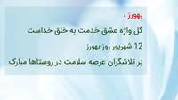 پیام تبریک سرپرست شبکه بهداشت و درمان دامغان به مناسبت روز بهورز