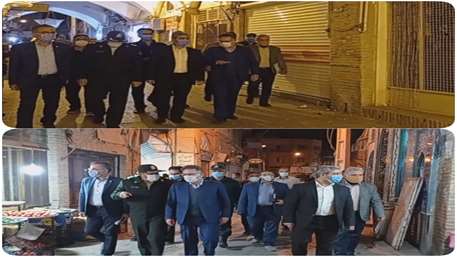  بازدید مشترک اعضای ستاد مقابله با کرونا شهرستان دامغان از بازار و فروشگاه های سطح شهرستان دامغان